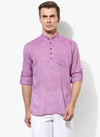 Hangup Men Slim Solid Men's Indian Wear-DarkPurpleKurta