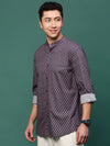 Men Grey Graphic Slim Fit Shirt-David-3176-Grey