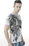 Huetrap White Mens Short Sleeve Graphic Printed Tshirt-HT17MKGRAWHT00583