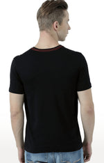 Huetrap Black Mens Short Sleeve Graphic Printed Tshirt-HT17MKGRABLK00649