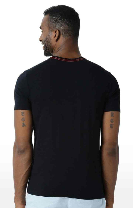 Huetrap Black Mens Short Sleeve Graphic Printed Tshirt-HT15MKGRABLK00047