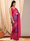 Saree Mall Women's Cotton Blend Purple Printed Designer Saree With Blouse Piece-EAGLE02G