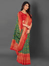 Saree Mall Women's Cotton Blend Green Printed Designer Saree With Blouse Piece-EAGLE06D