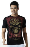 Huetrap Black Mens Short Sleeve Graphic Printed Tshirt-HT12MKGRABLK00004