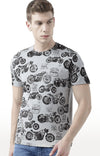 Huetrap Grey Mens Short Sleeve Graphic Printed Tshirt-HT17MKGRAGML00676