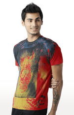 Huetrap Red Mens Short Sleeve Graphic Printed Tshirt-HT17MKGRARED00323