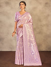 Saree Mall Women's Cotton Lavendar Woven Design Designer Saree With Blouse Piece-ETSHA88501