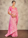 Saree Mall Women's Cotton Pink Woven Design Designer Saree With Blouse Piece-ETSHA88502