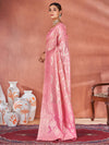 Saree Mall Women's Cotton Pink Woven Design Designer Saree With Blouse Piece-ETSHA88502