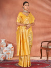 Saree Mall Women's Cotton Yellow Woven Design Designer Saree With Blouse Piece-ETSHA88503