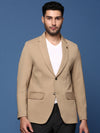 Men Khaki Slim Fit Single Breasted Blazer-EX-3001-Khaki