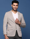 Men Grey Slim Fit Single Breasted Blazer-EX-3003-Grey