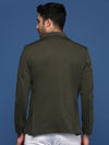 Men Green Slim Fit Single Breasted Blazer-EX-3008A-Green