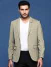 Men Green Slim Fit Single Breasted Blazer-EX-3008-Green