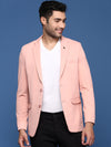 Men Peach Slim Fit Single Breasted Blazer-EX-3011-Peach