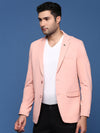 Men Peach Slim Fit Single Breasted Blazer-EX-3011-Peach