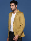 Men Mustard Slim Fit Single Breasted Blazer-EX-3012-Mustard