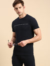 Men Round Neck Solid Navy Blue Co-Ords Set-EX-A-686-Navyblue