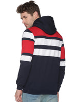 Men Colourblocked Navy Blue Sweatshirt-EX1553-Navywhite