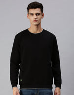 Men Solid Black Sweatshirt-EX2260-Black