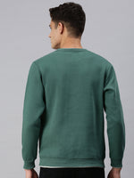 Men Solid Olive Sweatshirt-EX2260-Darkgreen