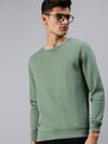 Men Solid Green Sweatshirt-EX2260-Lightgreen