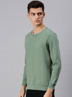 Men Solid Green Sweatshirt-EX2260-Lightgreen