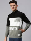 Men Colourblocked Multi Sweatshirt-EX2602-Oliveblack