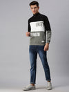 Men Colourblocked Multi Sweatshirt-EX2602-Oliveblack