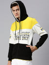 Men Hooded Colourblocked Multi Sweatshirt-EX3134-Whiteblack