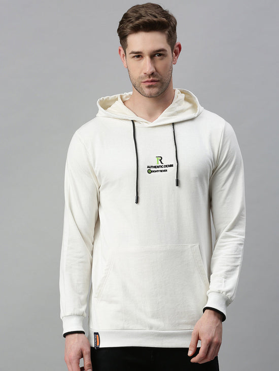 Men Printed Off White Sweatshirt-EX5079-Offwhite