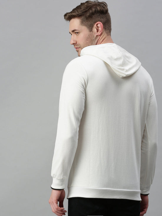 Men Printed Off White Sweatshirt-EX5079-Offwhite