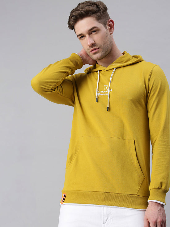 Men Printed Yellow Sweatshirt-EX5079-Yellow