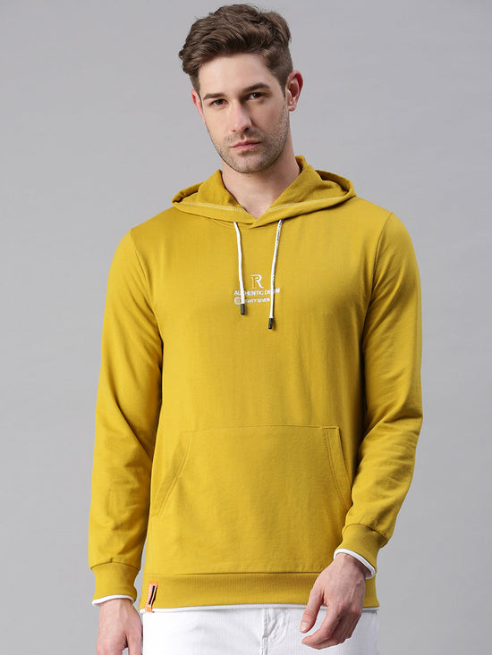 Men Printed Yellow Sweatshirt-EX5079-Yellow