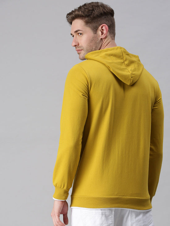 Men Printed Yellow Sweatshirt-EX5079-Yellow