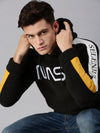 Men Hooded Solid Black Sweatshirt-EX512-Darkgrey