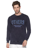 Men Printed Navy Blue Sweatshirt-EX6010-Navy