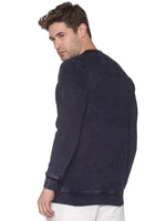 Men Printed Navy Blue Sweatshirt-EX6010-Navy