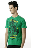 Huetrap Green Mens Short Sleeve Graphic Printed Tshirt-HT13MKGRAGRE00380