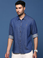 Men Solid Navy Blue Slim Fit Shirt-Eli-2860-Navyblue