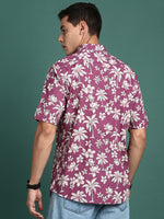 Men Floral Pink Slim Fit Shirt-Ezra-3017-Pink