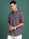 Men Floral Multi Slim Fit Shirt-Ezra-3021-Multi