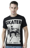 Huetrap Black Mens Short Sleeve Graphic Printed Tshirt-HT17MKGRABLK00784