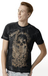 Huetrap Black Mens Short Sleeve Graphic Printed Tshirt-HT15MKGRABLK00045