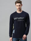 Men Printed Navy Blue Sweatshirt-FC1532-Navy