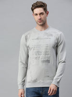 Men Printed Grey Sweatshirt-FC1573-Grey