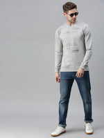 Men Printed Grey Sweatshirt-FC1573-Grey