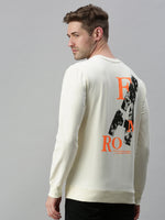 Men Striped Cream Sweatshirt-FC1604-Cream