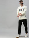 Men Striped Cream Sweatshirt-FC1604-Cream