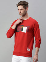 Men Graphic Red Sweatshirt-FC1604-Red